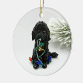 Labra Doodle Golden Doodle Dog kerstversiering Keramisch Ornament (Links)