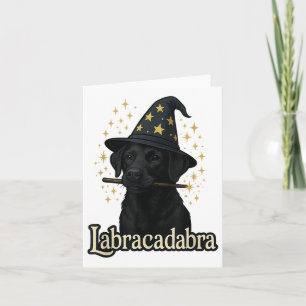 Labracadabra Grappig Zwart Lab Hond Tovenaar Hallo Kaart