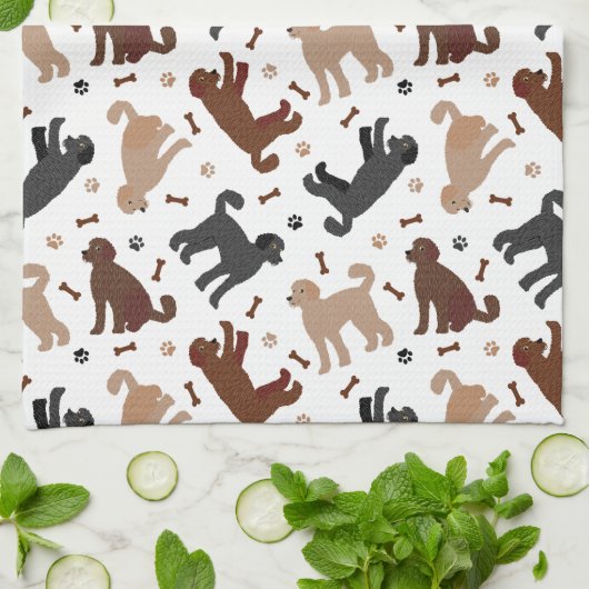 Labradoedle-Botten en -pokken Theedoek (Gevouwen)