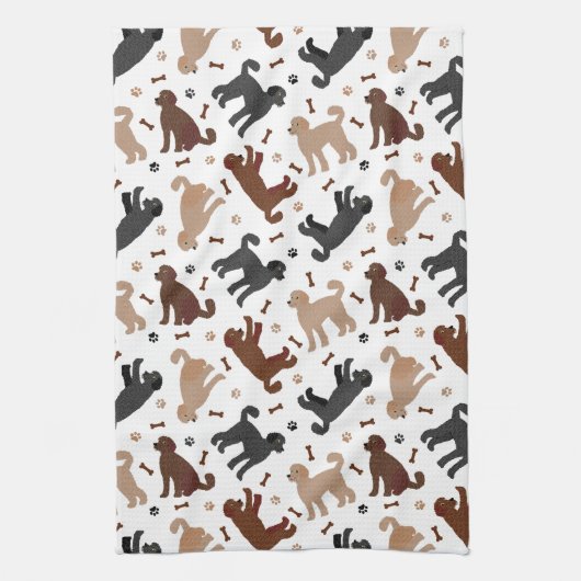 Labradoedle-Botten en -pokken Theedoek (Verticaal)
