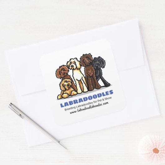 Labradoedle Breeder Custom Marketing Vierkante Sticker (Envelop)