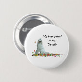 Labradoedle Dog in Leaves Dog Quote Button (Voorkant /achterkant)