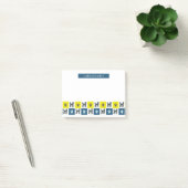 Labradoedle Dog & Paw Yellow & Blue Grid Post-it® Notes (Kantoor)