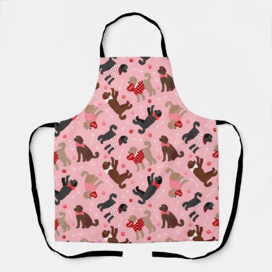 Labradoedle / Goldendoedle Valentijn Pattern Schort (Voorkant)