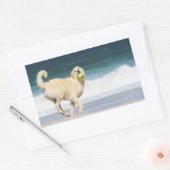 Labradoedle - Happy Day op strand Rechthoekige Sticker (Envelop)
