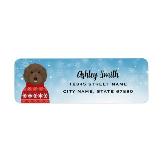 Labradoedle Return Address Labels (Voorkant)