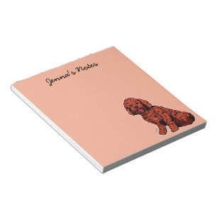 Labradoodé Peach chauffant 5,5 po x 6 po Bloc-note