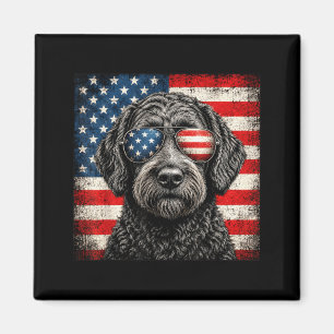 Labradoodle 4 juli Amerikaanse vlag hond Magneet
