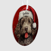 Labradoodle Aangepaste Kerstversiering Ornament (voorkant)
