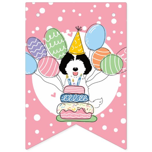 Labradoodle Anniversaire Fête Drapeaux (Premier drapeau)