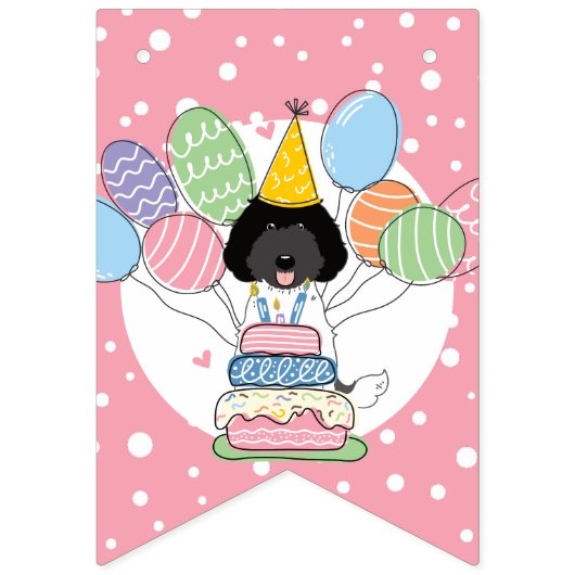 Labradoodle Anniversaire Fête Drapeaux (Premier drapeau)