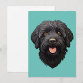 Labradoodle Black Dog Bedankkaart (Voorkant / Achterkant)