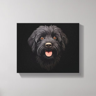 Labradoodle Black Dog Canvas Afdruk
