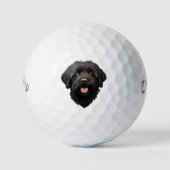 Labradoodle Black Dog Golfballen (Voorkant)