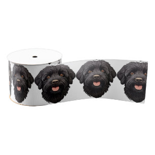 Labradoodle Black Dog Grosgrain Lint