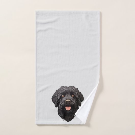 Labradoodle Black Dog Handdoek (Handdoek)
