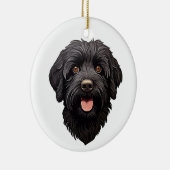 Labradoodle Black Dog Keramisch Ornament (Rechts)