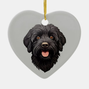 Labradoodle Black Dog Keramisch Ornament