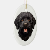 Labradoodle Black Dog Keramisch Ornament (Rechts)