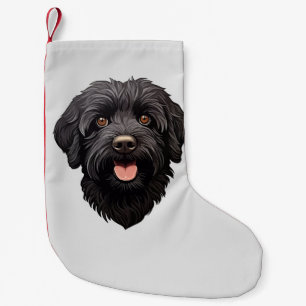 Labradoodle Black Dog Kleine Kerstsok