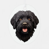 Labradoodle Black Dog Metalen Ornament (Achterkant)