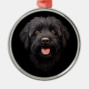 Labradoodle Black Dog Metalen Ornament