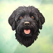 Labradoodle Black Dog Raamsticker (Vel 3)