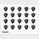 Labradoodle Black Dog Ronde Sticker (Vel)