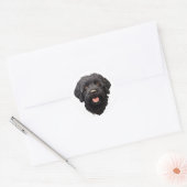 Labradoodle Black Dog Ronde Sticker (Envelop)