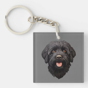 Labradoodle Black Dog Sleutelhanger