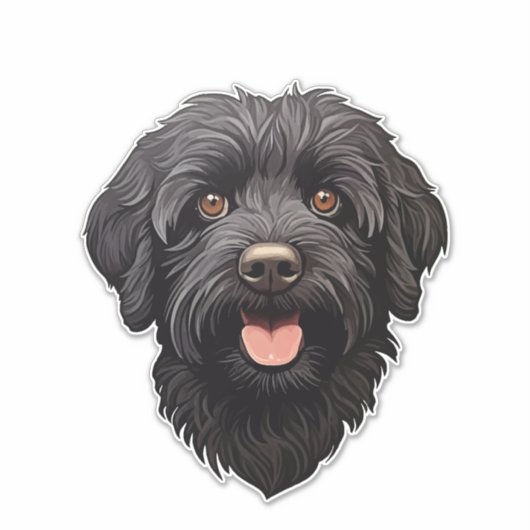 Labradoodle Black Dog Sticker (Voorkant)