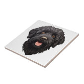 Labradoodle Black Dog Tegeltje (Zijkant)