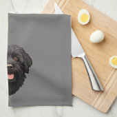 Labradoodle Black Dog Theedoek (Quarter Fold)