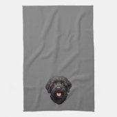 Labradoodle Black Dog Theedoek (Verticaal)