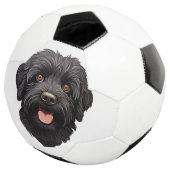 Labradoodle Black Dog Voetbal (Drie kwart)
