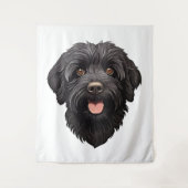 Labradoodle Black Dog Wandkleed (Voorkant)