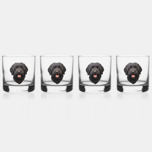 Labradoodle Black Dog Whisky Glas