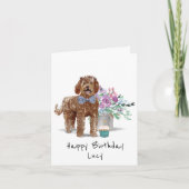 Labradoodle Carte d'anniversaire personnalisée (Devant)