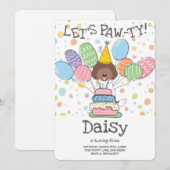 Labradoodle Chien Anniversaire Fête Invitation (Devant / Derrière)