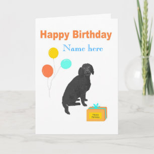 Labradoodle chien carte d'anniversaire ajouter le