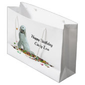 Labradoodle Chien Dans Sac Cadeau Feuille (Devant Angle)