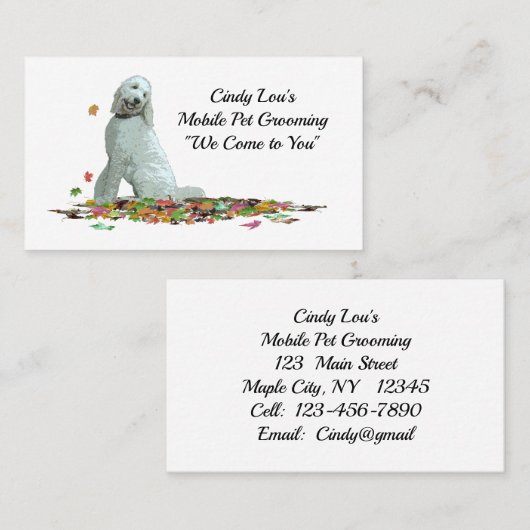 Labradoodle Chien En Carte de visite (Devant / Derrière)