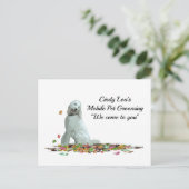 Labradoodle Chien En Feuille Carte Postale (Debout devant)