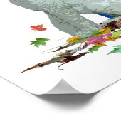 Labradoodle Chien En Feuille Poster (Coin)