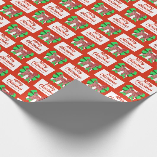 Labradoodle Cute Kersthond Aangepast Cadeaupapier (Hoek)