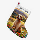 Labradoodle Dog Grote Kerstsok (Voorkant (Hangend))