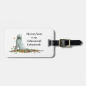 Labradoodle Dog in Leaves Bagagelabel (Voorkant horizontaal)