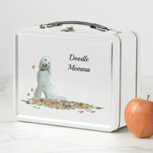 Labradoodle Dog in Leaves Lunch Box