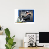 Labradoodle Dog in Leaves Poster (Thuiskantoor)