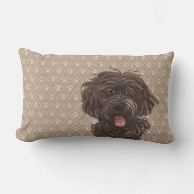 Labradoodle Dog Lumbar Pillow Kussen (Voorkant)